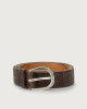 Orciani Cocco Coda Color classic crocodile leather belt Crocodile Leather Chocolate