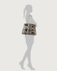 Orciani Sveva Naponos large python leather shoulder bag with strap Python Leather Grey