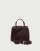 Orciani Sveva Soft Mini leather handbag with shoulder strap Grained leather Burgundy