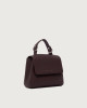 Orciani Sveva Soft Mini leather handbag with shoulder strap Grained leather Burgundy