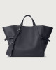Orciani Fan Soft medium leather handbag Leather Navy