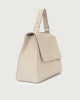 Orciani Sveva Soft large leather shoulder bag with strap Grained leather Clay