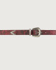 Orciani Diamond western details python leather belt Python Leather Ruby red