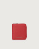 Orciani Soft small leather wallet with zip Leather Red