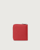 Orciani Soft small leather wallet with zip Leather Red