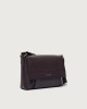 Orciani Micron leather midi messenger bag Grained leather Ebony