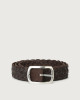 Orciani Hunting Double reversible braided suede leather belt Suede Chocolate