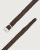 Orciani Hunting Double reversible braided suede leather belt Suede Chocolate