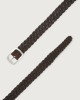 Orciani Hunting Double reversible braided suede leather belt Suede Chocolate