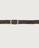 Orciani Hunting Double reversible braided suede leather belt Suede Chocolate