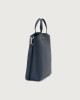 Orciani Ladylike S Soft small leather tote bag Grained leather Navy