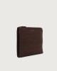 Orciani Chevrette Woven leather slim document holder Leather Chocolate
