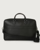 Orciani Timeless boarded leather business bag Leather Black
