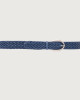 Orciani Masculine braided leather belt 3,5 cm Leather Blue