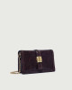 Orciani Coquette Exotic python effect leather clutch bag with strap Embossed leather caffè