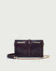 Orciani Coquette Exotic python effect leather clutch bag with strap Embossed leather caffè