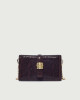 Orciani Coquette Exotic python effect leather clutch bag with strap Embossed leather caffè
