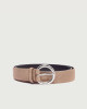 Orciani Shadow leather belt 3 cm Embossed leather cognac