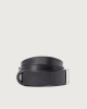 Orciani Bull Soft A leather NoBuckle belt with palladium loop Bull hide Black