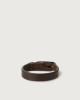 Orciani Bull leather Nobuckle bracelet with silver detail Leather Chocolate