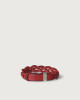 Orciani Walk leather Nobuckle bracelet with silver detail Leather Red