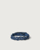 Orciani Walk leather Nobuckle bracelet with silver detail Leather Blue