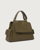 Orciani Sveva Sense Cargo Midi leather shoulder bag with strap Grained leather Olive green