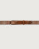 Orciani Dive leather and fabric Nobuckle belt Leather & fabric Cognac