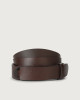 Orciani Saffiano leather Nobuckle belt Leather Chocolate