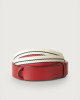 Orciani Line leather and fabric Nobuckle belt Leather & fabric Red+Red