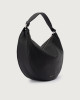 Orciani Dumpling Soft Large leather shoulder bag with strap Grained leather Black