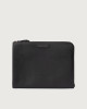 Orciani Micron slim leather document holder Grained leather Black