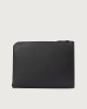 Orciani Micron slim leather document holder Grained leather Black