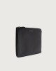 Orciani Micron slim leather document holder Grained leather Black
