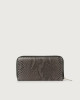 Orciani Diamond large python leather wallet with zip Python Leather Charcoal Grey