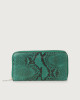 Orciani Diamond large python leather wallet with zip Python Leather Emerald Green