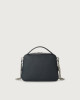 Orciani Chéri Soft leather hand mini bag with shoulder strap Grained leather Navy