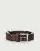 Orciani Basic Saffiano classic leather belt Leather Chocolate