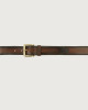Orciani Buffer leather belt with brass finish roller buckle Leather Cognac