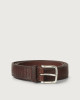 Orciani Bull Soft beehive pattern leather belt Leather Brown