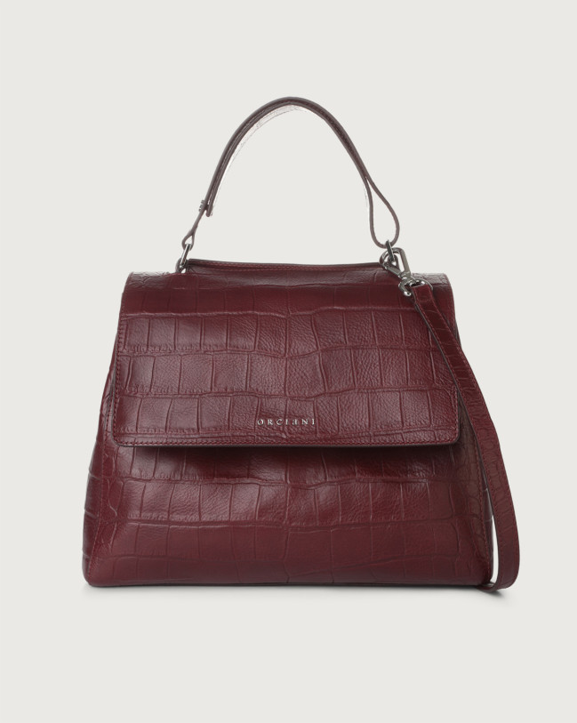 ORCIANI Sveva Kenya medium croco-effect leather shoulder bag with