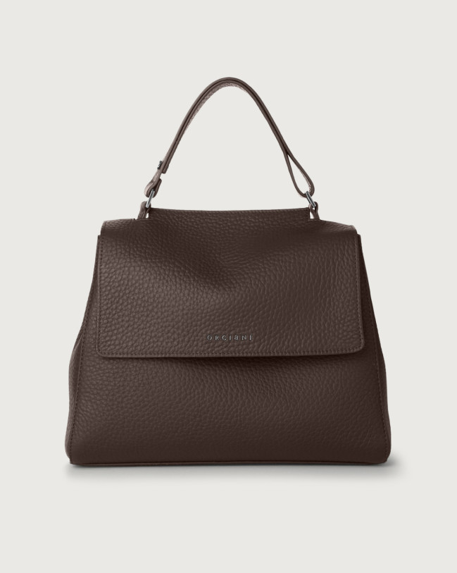 Orciani Sveva Soft Medium leather shoulder bag with shoulder strap Leather Chocolate