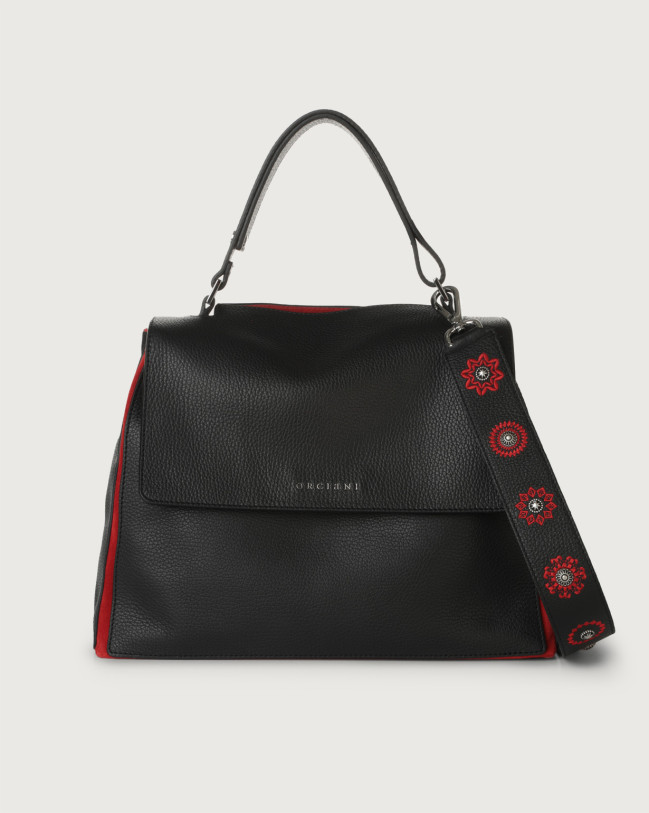 ORCIANI Sveva Warm Color medium leather shoulder bag. , color Red