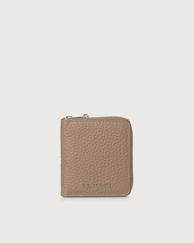 Orciani Soft leather wallet with RFID protection Leather Taupe