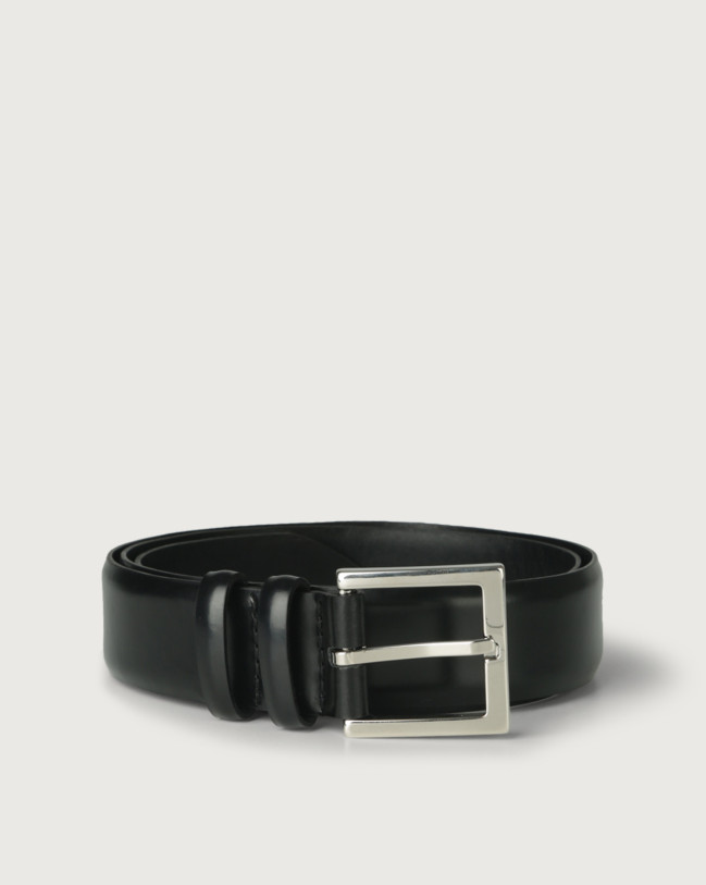 Orciani Toledo classic leather belt 3,5 cm Leather Black