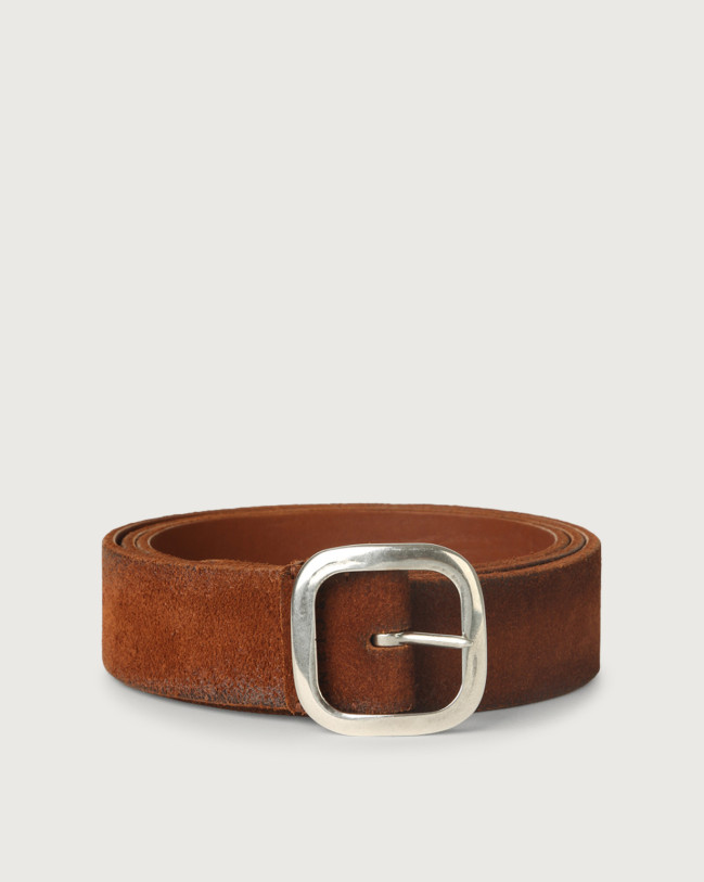 Orciani Hunting Double suede and leather belt 3,5 cm Leather, Suede Honey