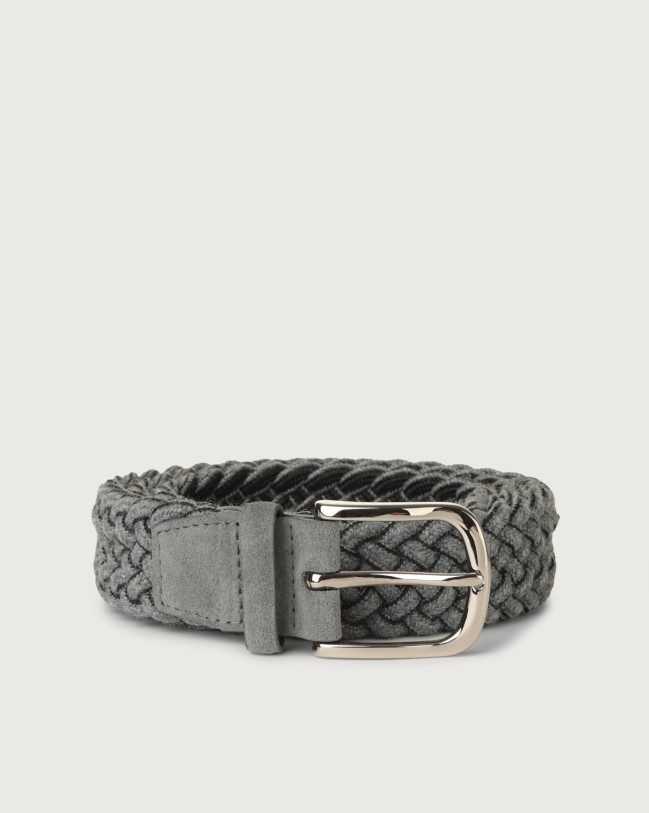 Orciani Ribbon braided wool stretch belt Wool Dark grey