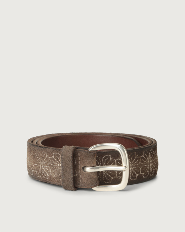 Orciani Cloudy Frame suede belt Suede Mud