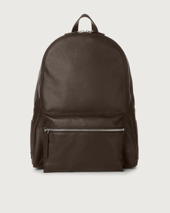 Orciani Micron Leather Backpack Grained leather Ebony