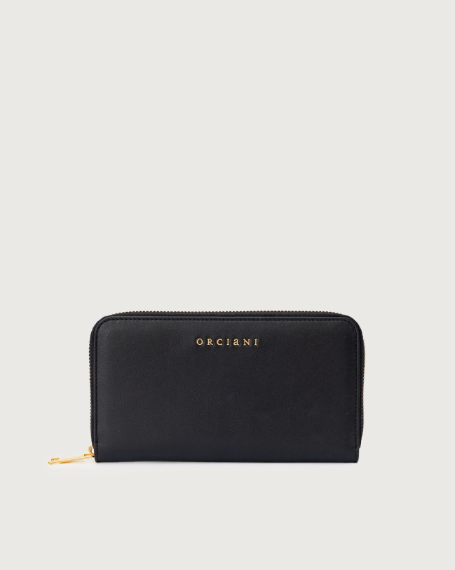 Orciani Zip around Nappa leather wallet Nappa leather black
